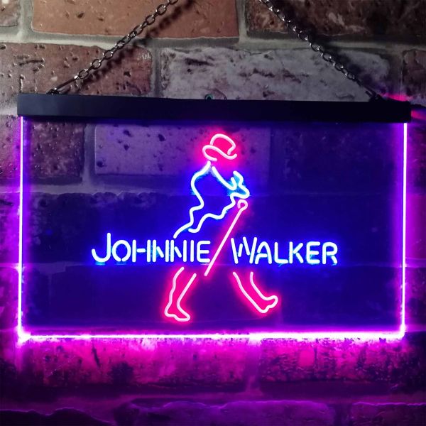 Johnnie Walker Logo Walking Dual LED Neon Light Sign